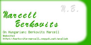 marcell berkovits business card
